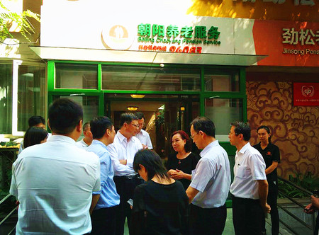 北京市委副书记、市长陈吉宁
考察龙振劲松养老服务圈